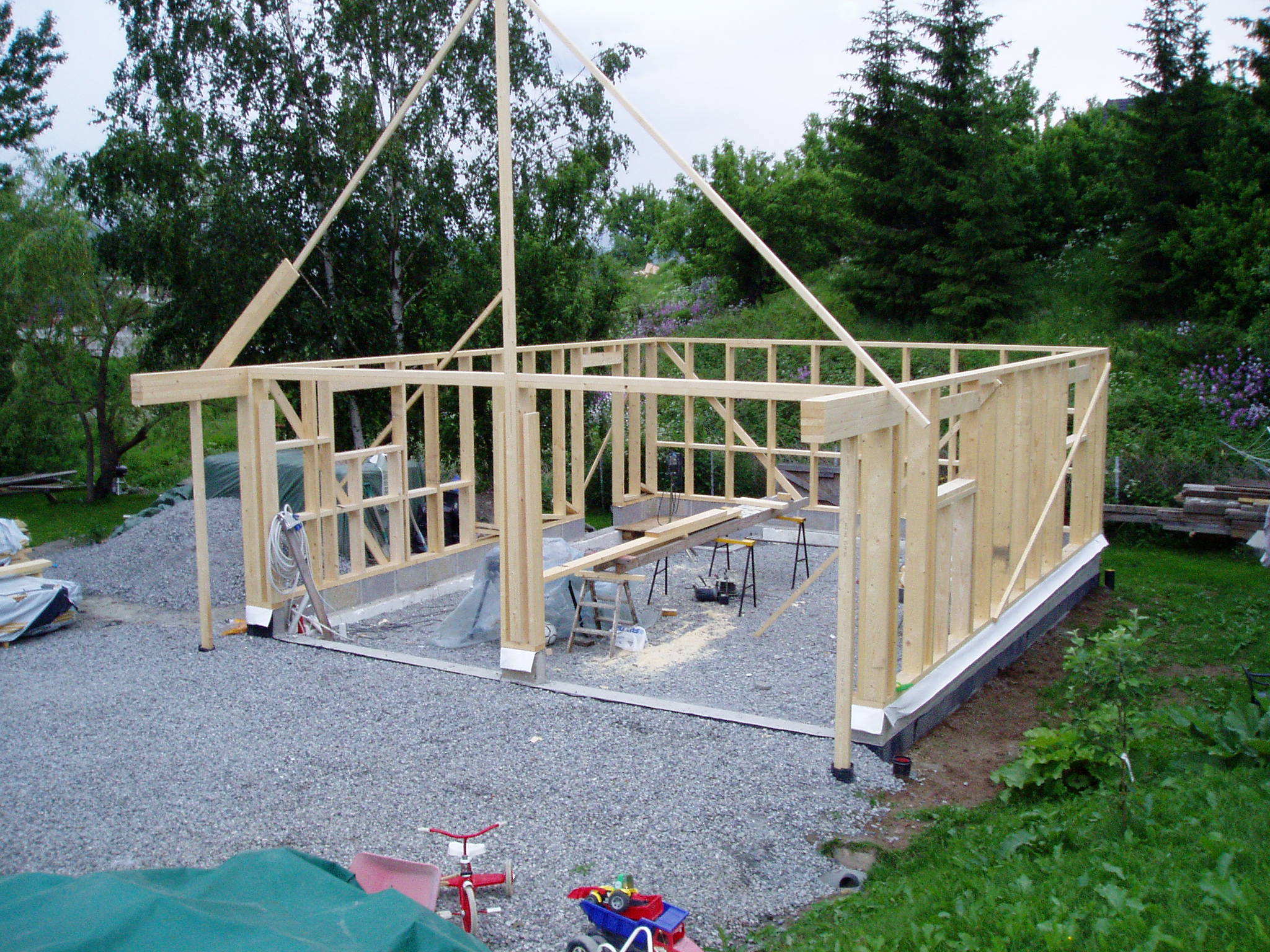 6&amp;quot;x2&amp;quot; reisverk på vei opp....