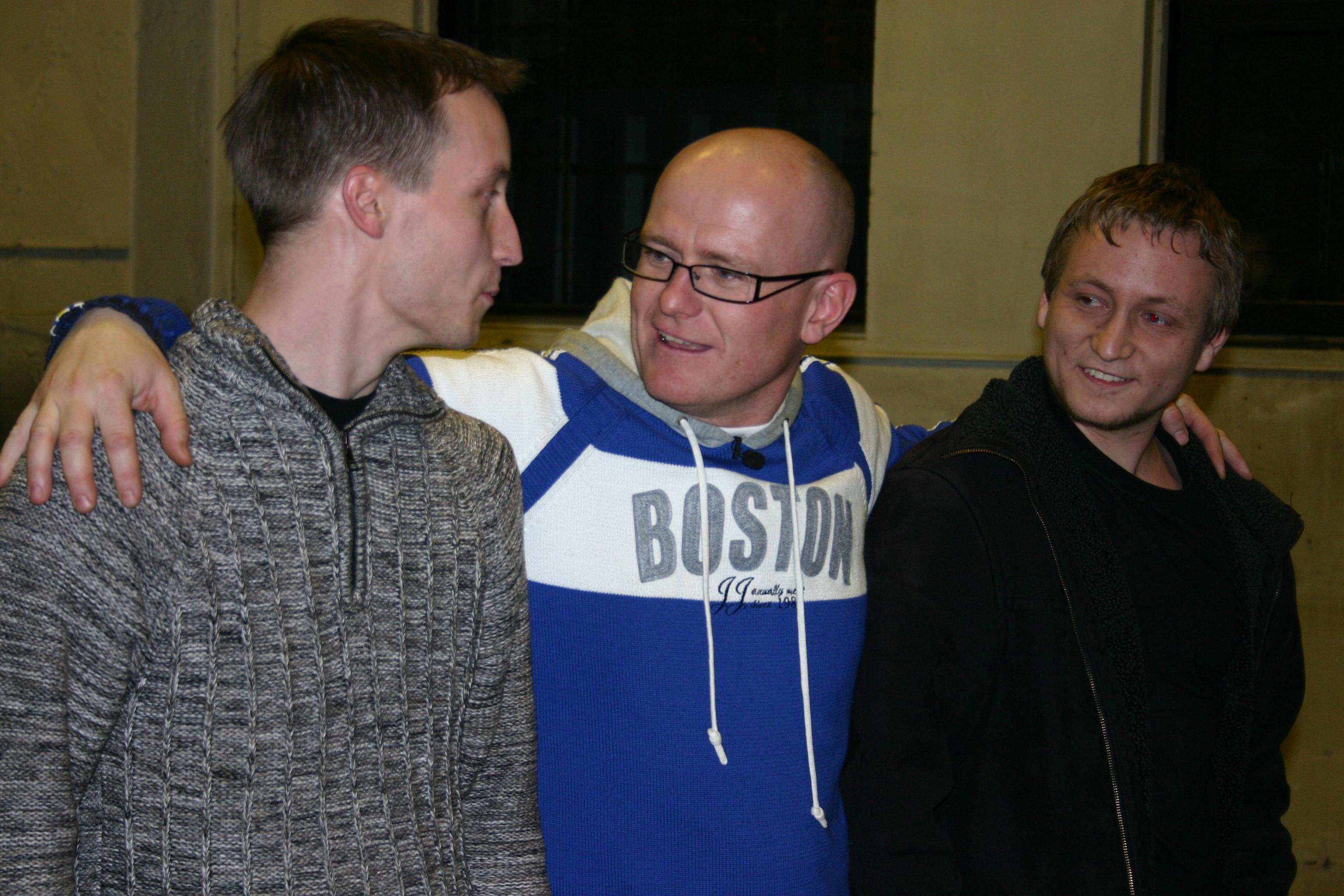 Christian, Larsen og Sindre. Brødrene Langberg fikk inn hver sin bil de:)