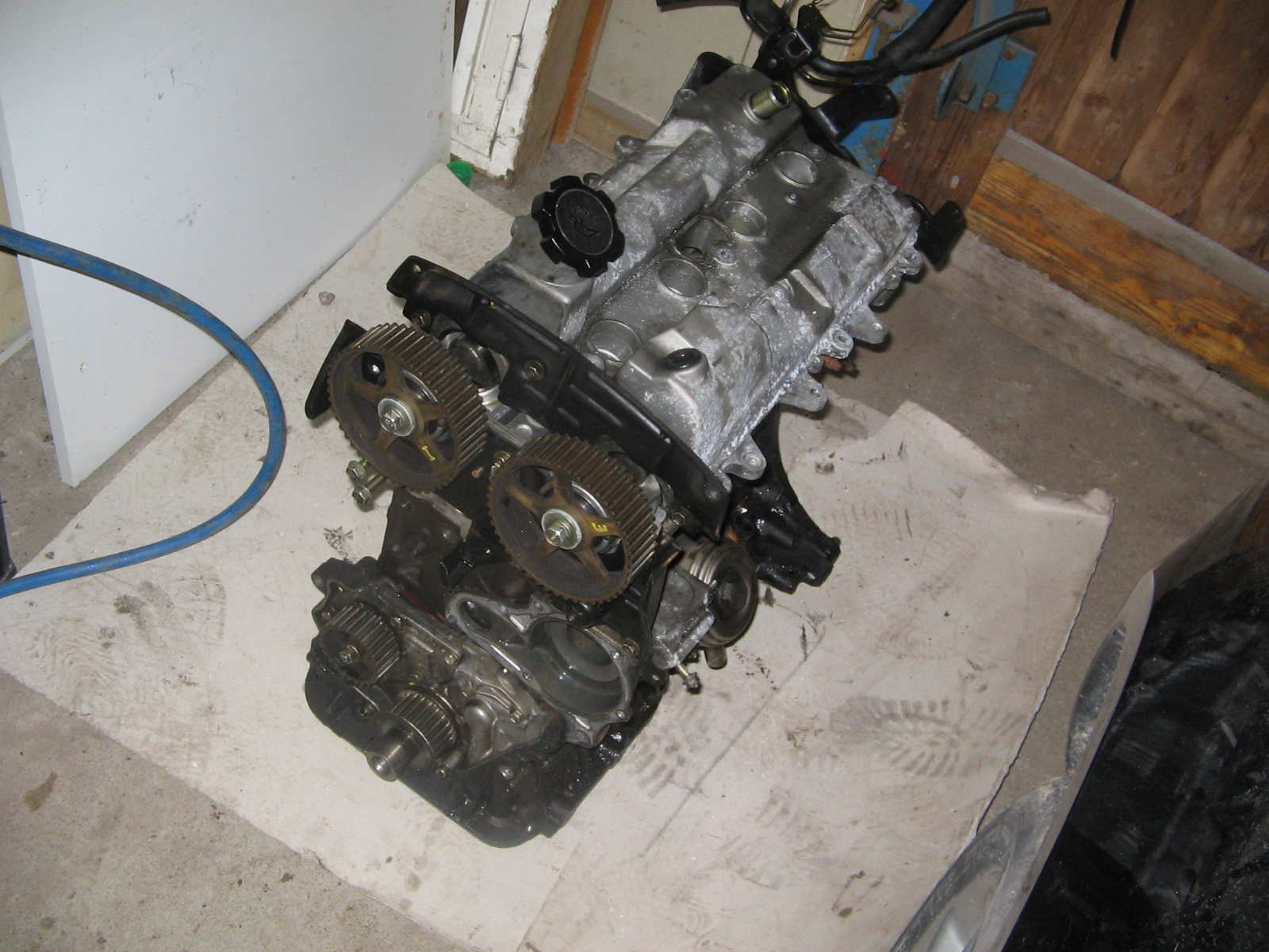 Gamle motoren ferdig ribba for deler