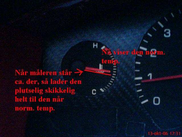 Dette kan kanskje styrke min teori om at når bilen er i &amp;quot;overgangs-fasen&amp;quot; &amp;quot;lavtrykk&amp;quot; og &amp;quot;høytrykk&amp;quot;, <br />så lader den skikkelig, med en gang temp. føleren skal gi klarsignal, så gir den bare...blæææ..!