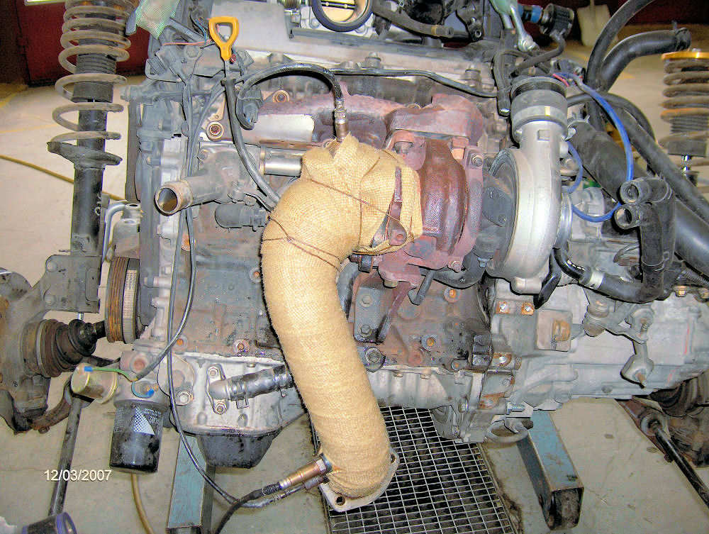 Bandasjerte dp'en på nytt. Husket tilogmed å fukte den denne gangen. Skal også skaffe bandasje til turbo og manifoilden.