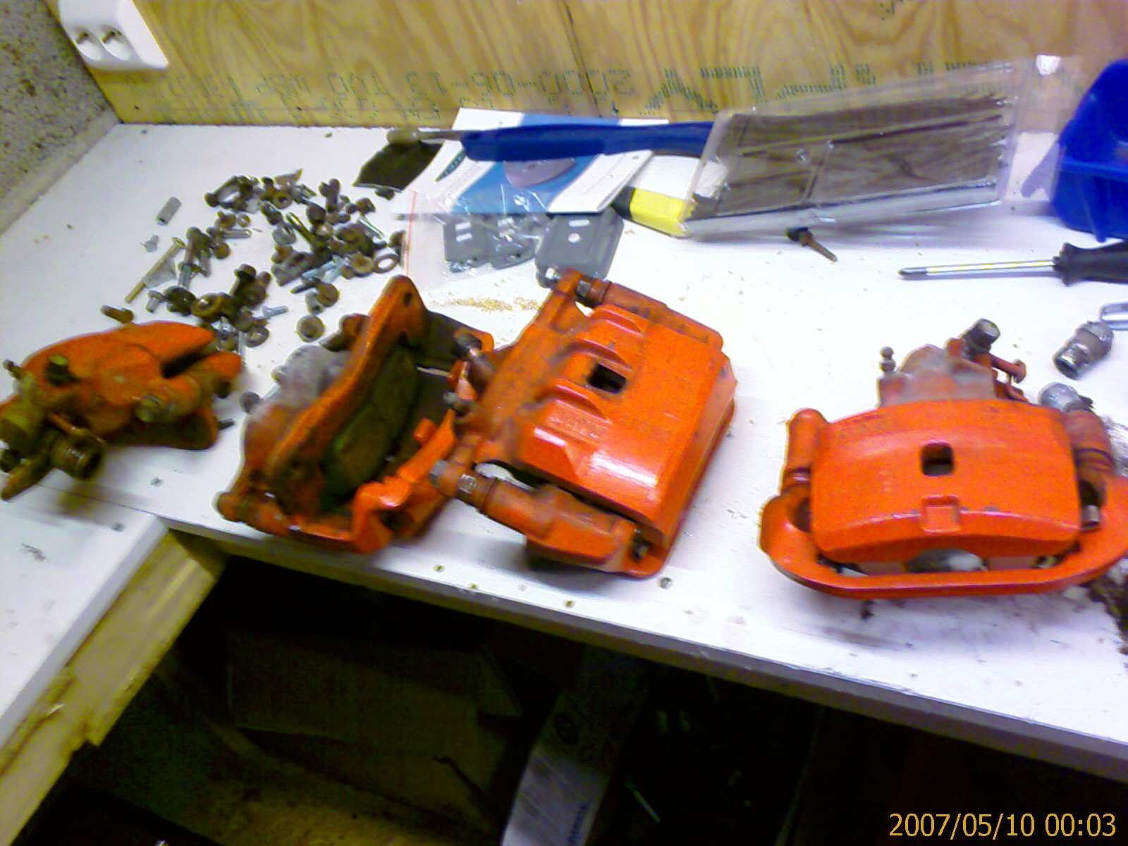 Kaliptere demontert og klare for overhaling.