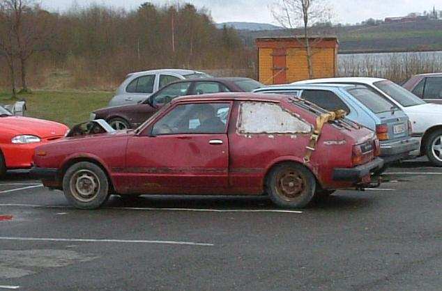 Utseende på bilen er ikke så nøye når d bygges anlegg :P