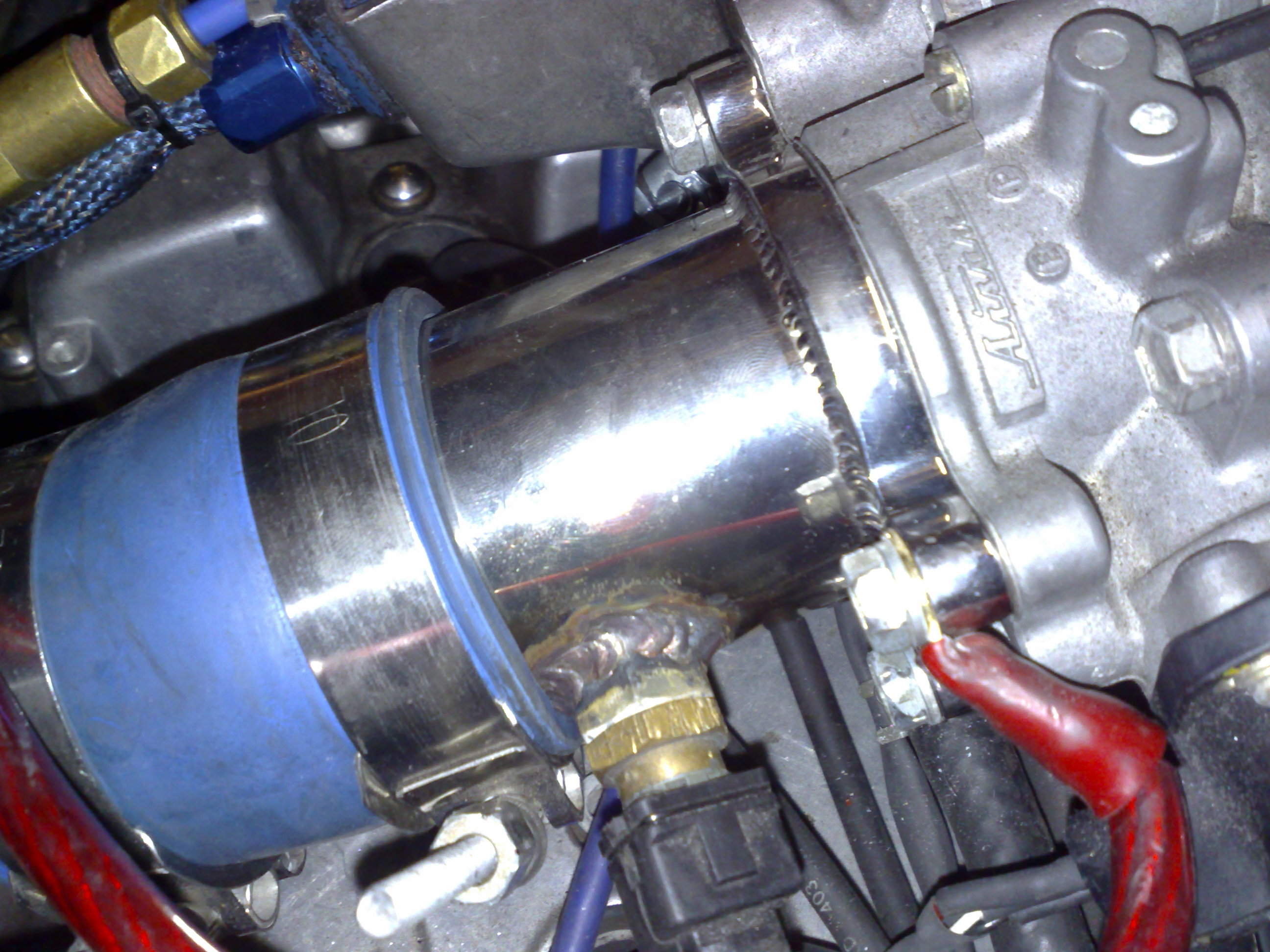 måtte borre hull og sveise på en nippel til temperatur sonden.