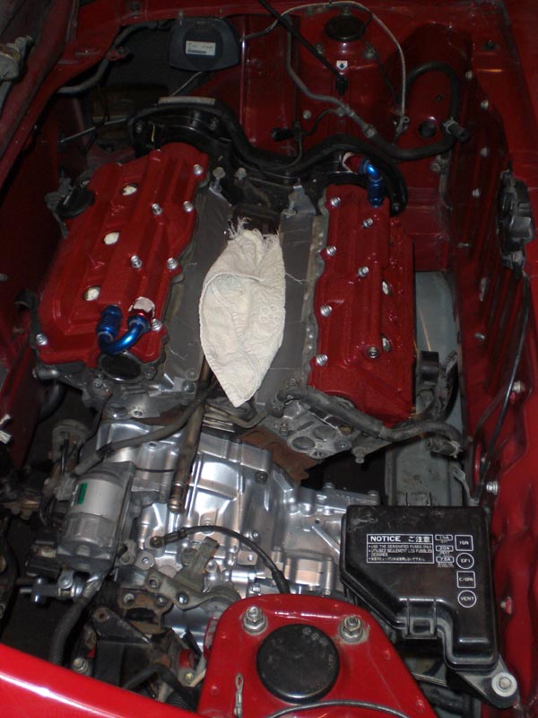 Nedre del av innsug plukka av