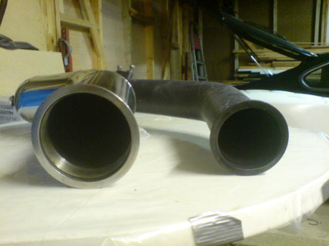 ny VS gammel downpipe :) 2,75&quot; og 4&quot;