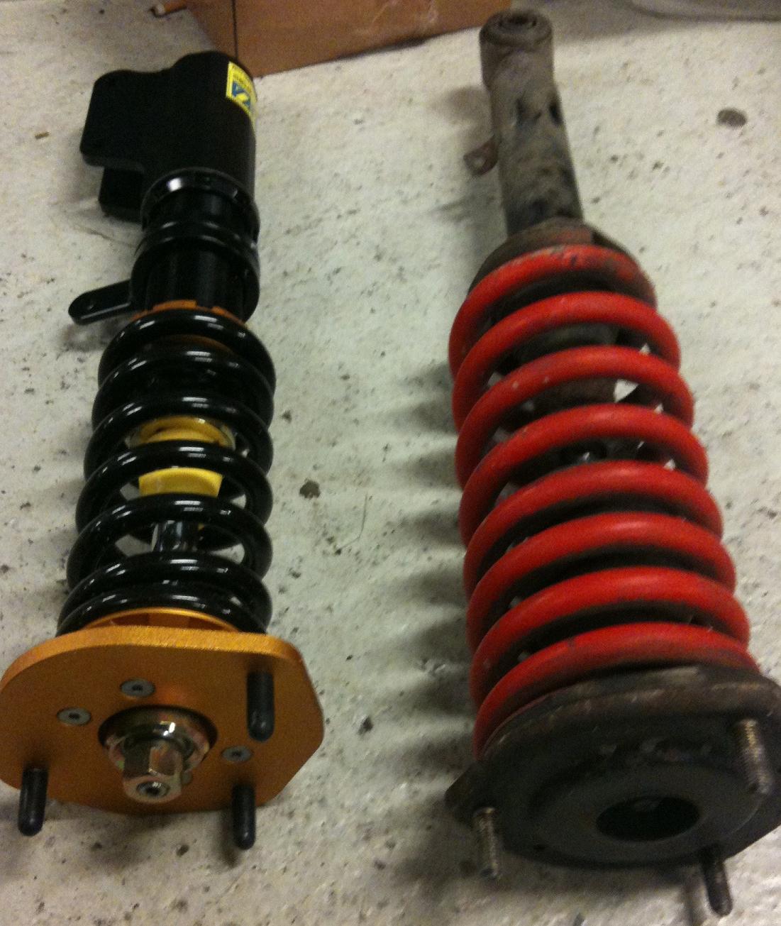 Coilover fra Japan kom endelig.synd det var til feil bil......