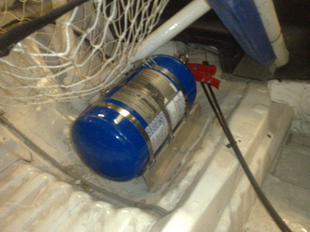 Sentral brannslukker har vært på service.