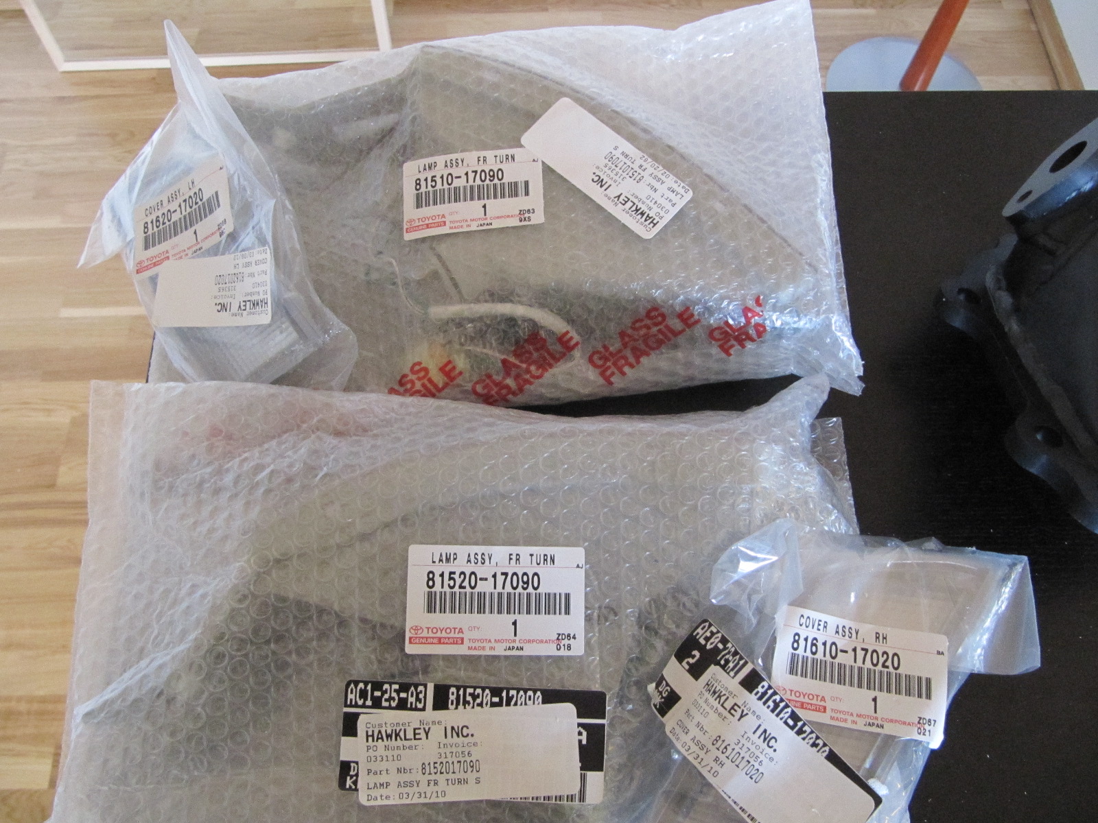 Nye blinkers framme m/tilhørende