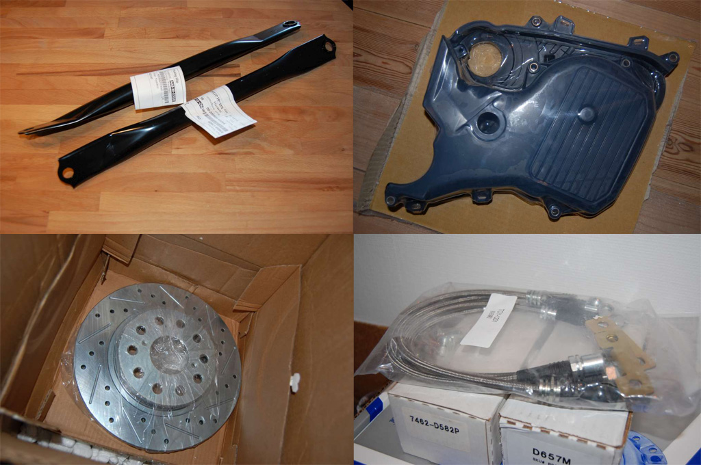 Nye stab bak, de gamle hadde rusta bort / Nytt regreimdeksel / Nye bremseskiver, den store utgaven som jeg allerede har på bilen / Nye klosser og bremseslanger...