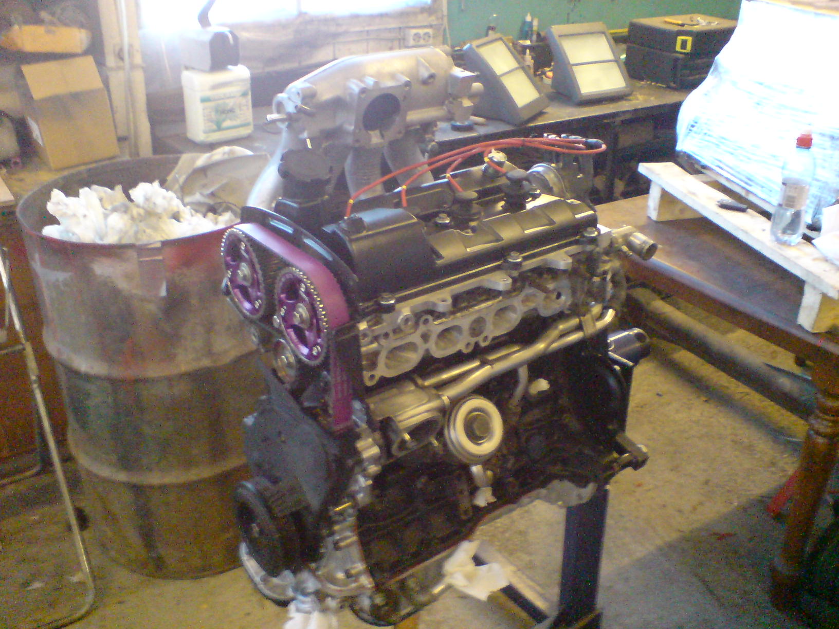 Motoren under oppbygning