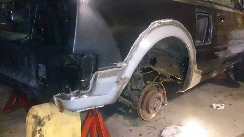 Ferdig sveist og slipt høyre hjulbue.