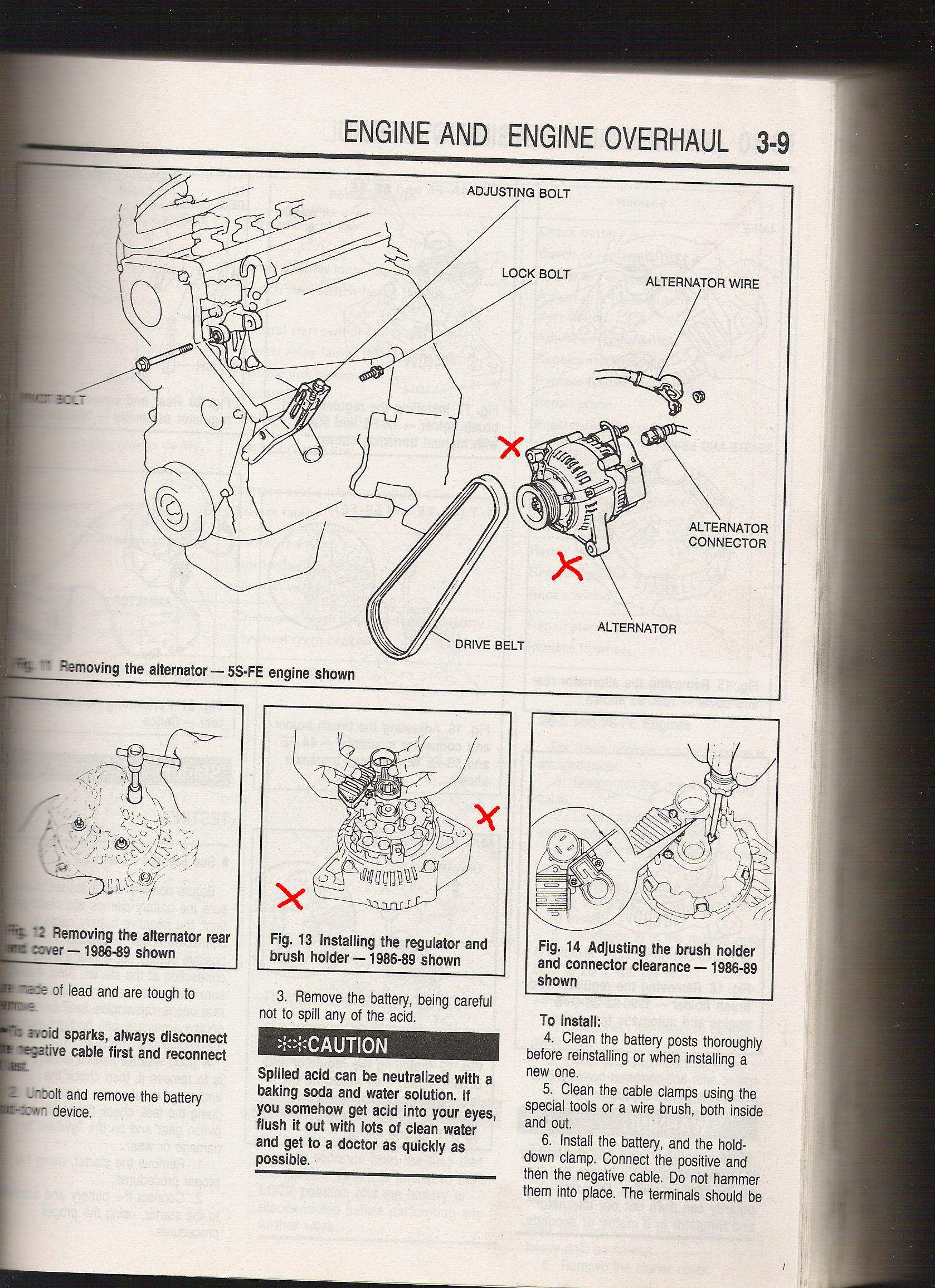 Ved de røde kryssene sitter boltene