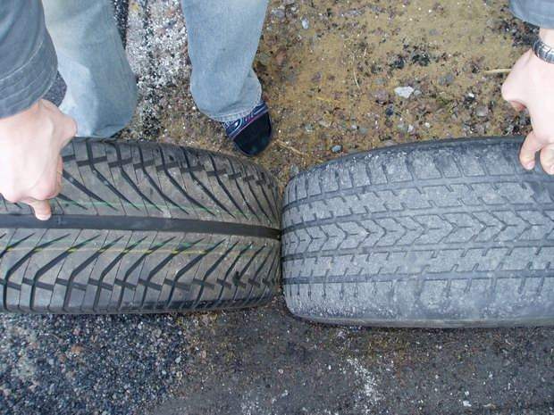 Nye til venstre 235 vs gamle høyre er 225 ????? 225 bredere enn 235??